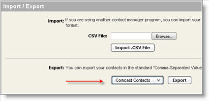 comcast email export